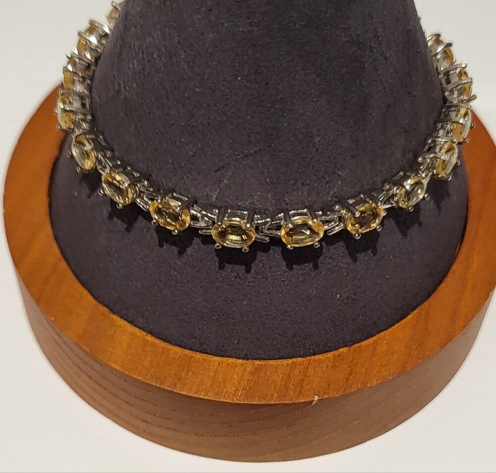 Genuine Yellow Citrine  Tennis Bracelet - Women Jewelry